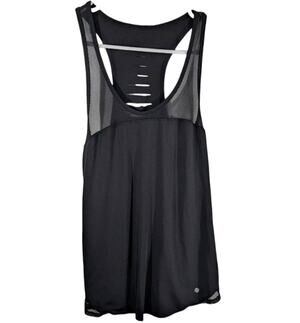 Black Slitted Back Racerback Tank Top Womens Medium Sleeveless Bally Workout